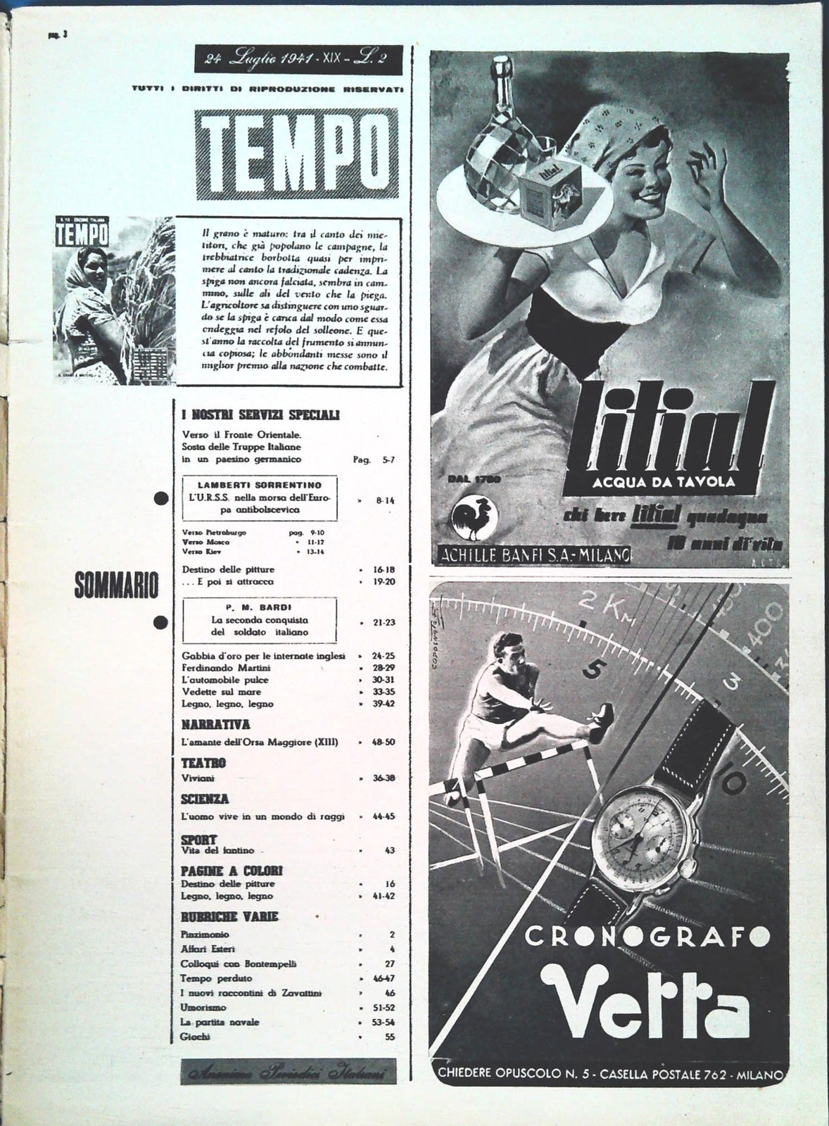 TEMPO N. 113 - 34 LUGLIO 1941 - FRONTE ORIENTALE - URSS - GRECIA