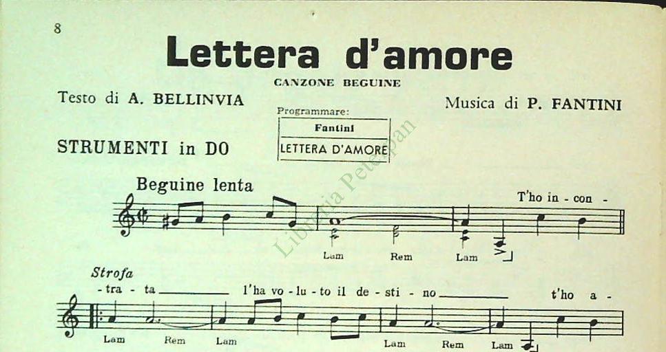 CANZONI D'AMORE - QUATTRO BRANI - SPARTITO-SHEET MUSIC