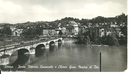 TORINO - PONTE VITTORIO EMANUELE E CHIESA GRAN MADRE DI DIO - V1953