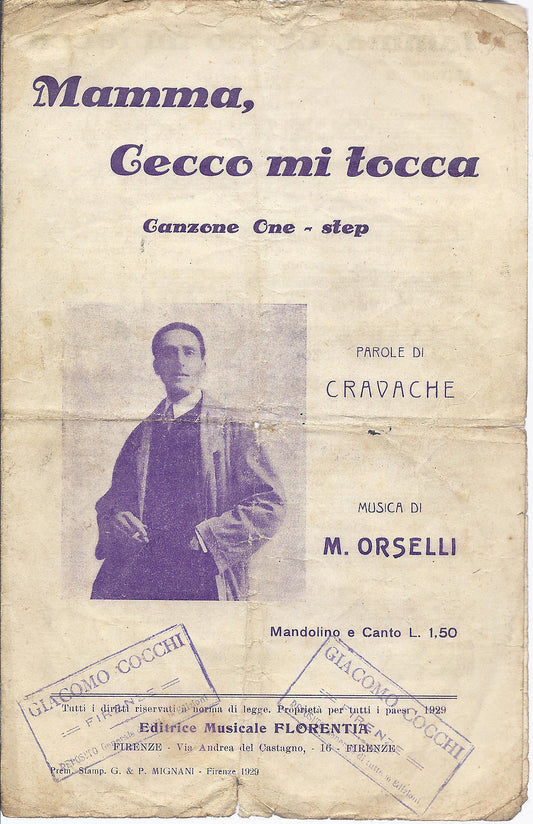 MAMMA, CECCO MI TOCCA  Cravache - M. Orselli # SPARTITO - Mandolino e Canto