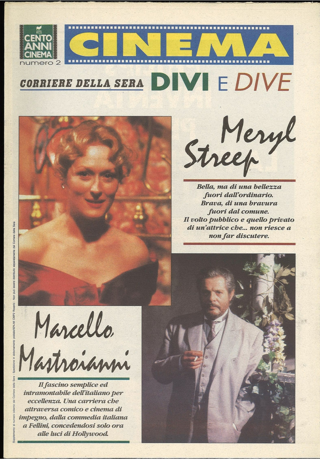CINEMA. DIVI E DIVE N. 2 - MERYL STREEP - MARCELLO MASTROIANNI