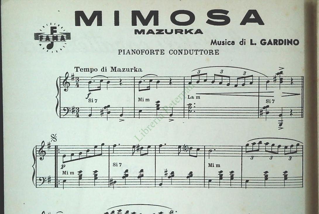 VIAGGIO A VIENNA - MIMOSA - POLKA DI TUMA' - SPARTITO-SHEET MUSIC