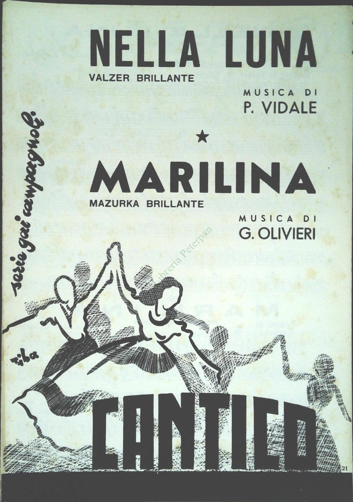 NELLA LUNA., valzer br. - MARILINA. mazurka br. -SPARTITO-SHEET MUSIC