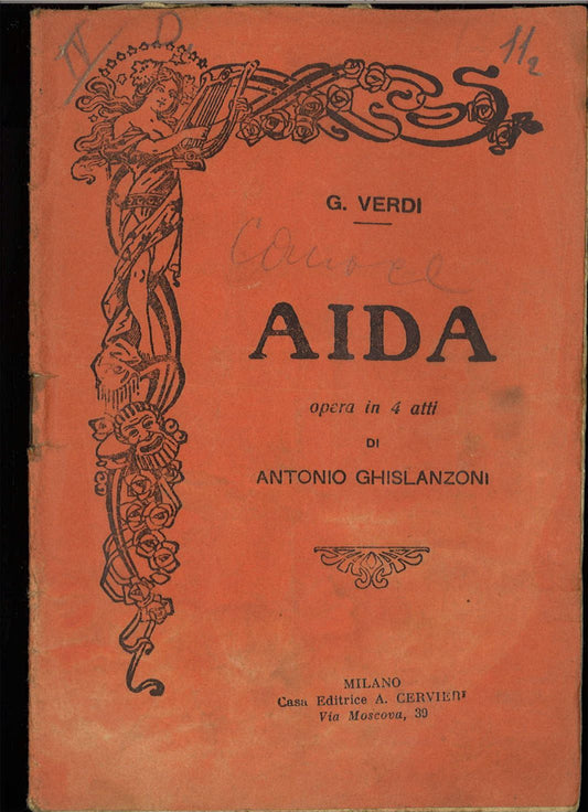 AIDA -  GIUSEPPE VERDI-ANTONIO GHISLANZONI LIBRETTO D'OPERA