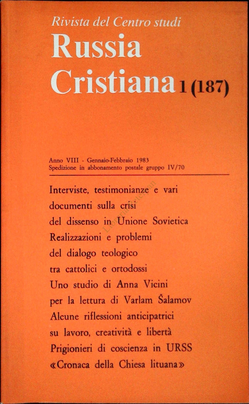 RUSSIA CRISTIANA N. 187 - GENNAIO-FEBBRAIO 1983