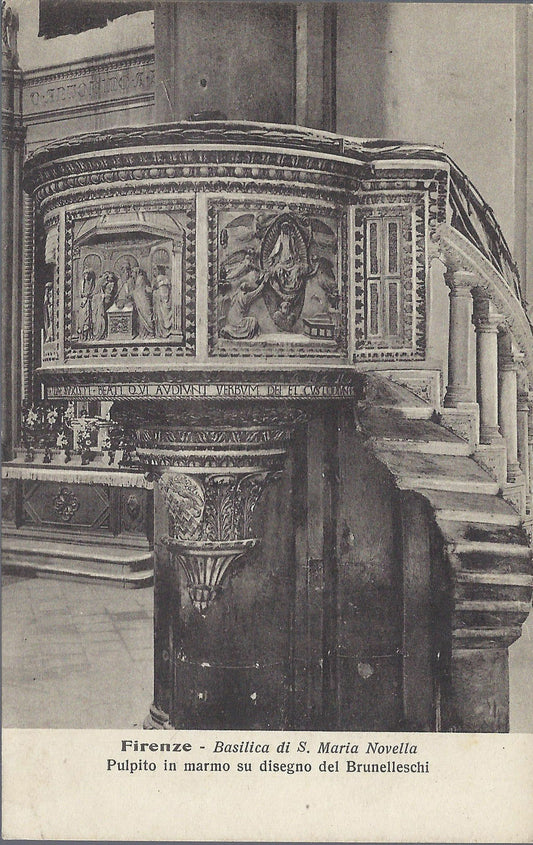 FIRENZE - S. MARIA NOVELLA - PULPITO IN MARMO SU DISEGNO DEL