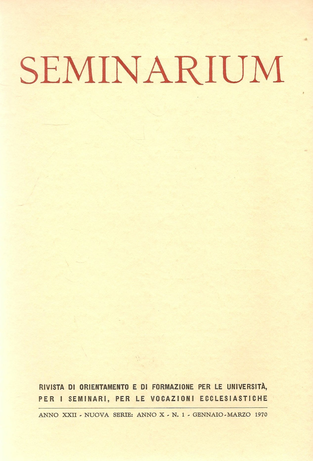 SEMINARIUM N. 1 - 1970