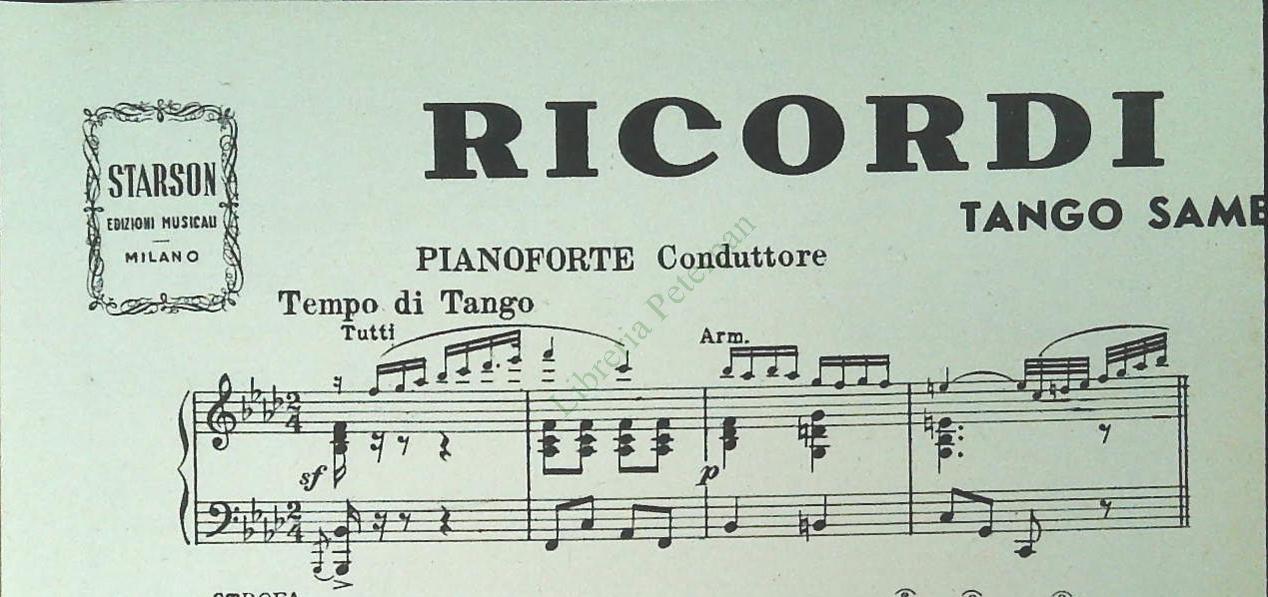 RICORDI ANCORA? tango samba - PER UNA BICLETTA. tango grottesco - SPARTITO