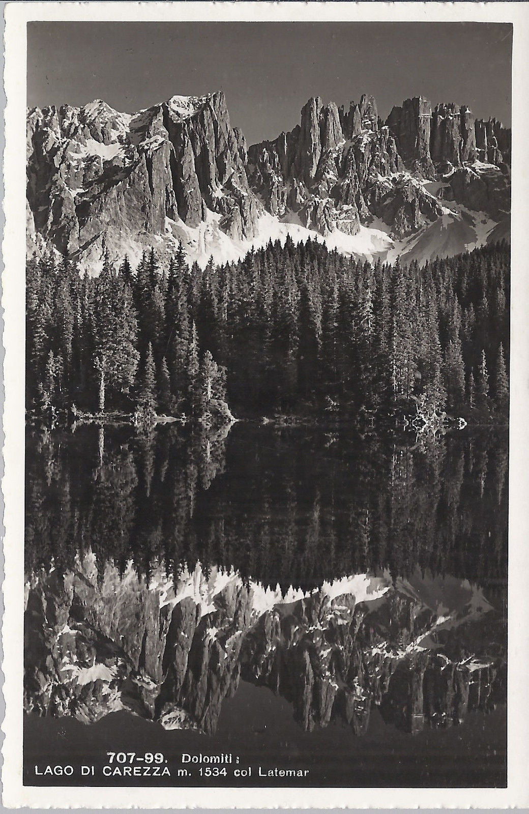 LAGO DI CAREZZA col LATEMAR - NV - FP - Ed. Franzl 1935