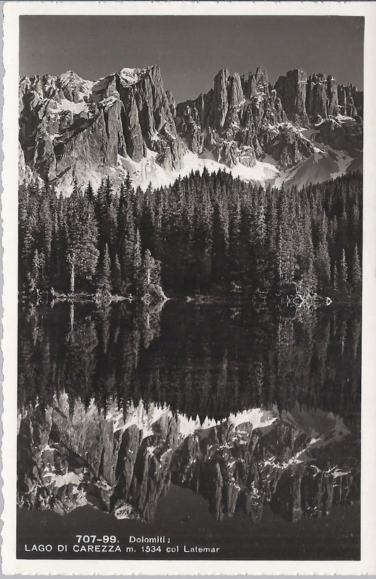 LAGO DI CAREZZA col LATEMAR - NV - FP - Ed. Franzl 1935