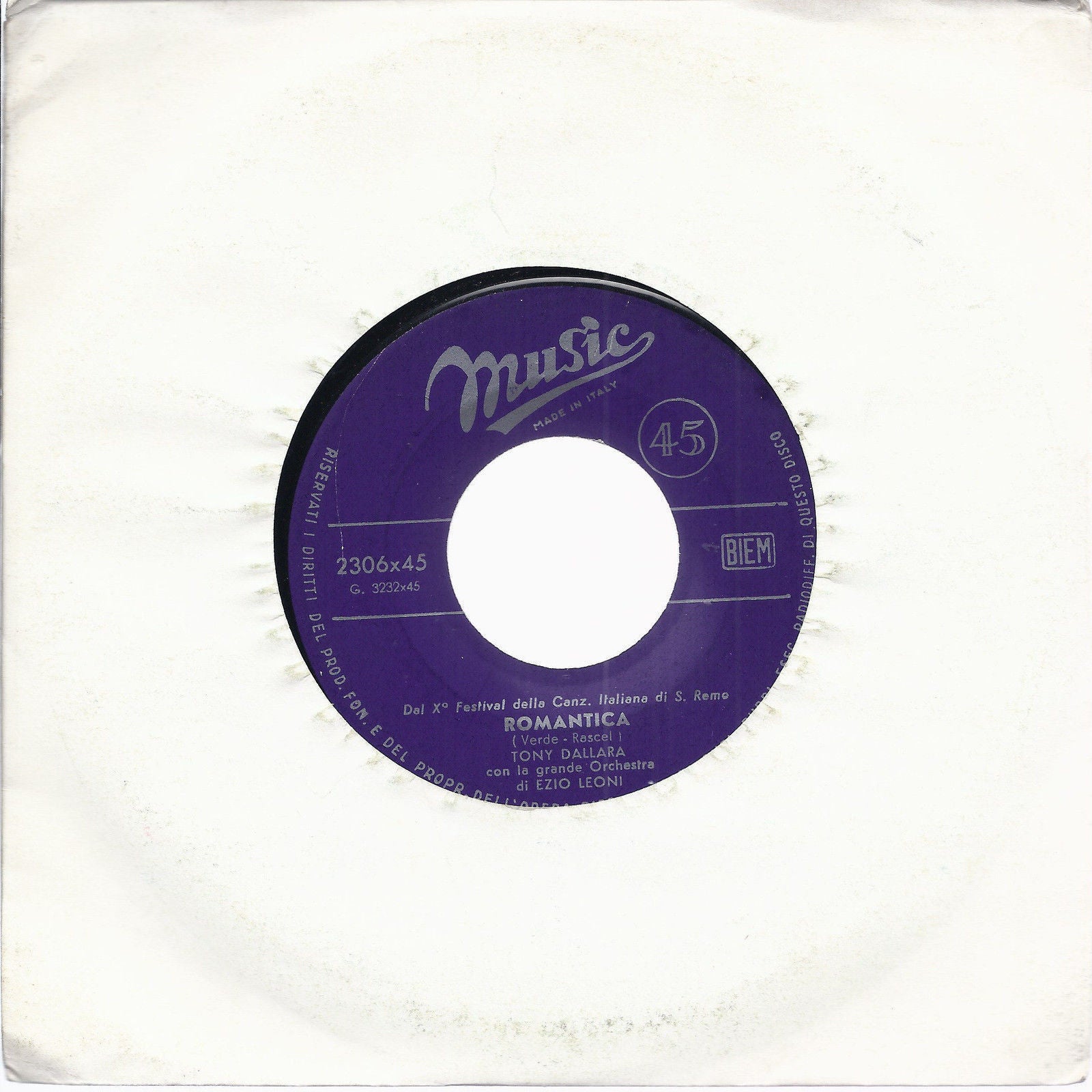 ROMANTICA - NON SEI FELICE # TONY DALLARA - Sanremo 1960