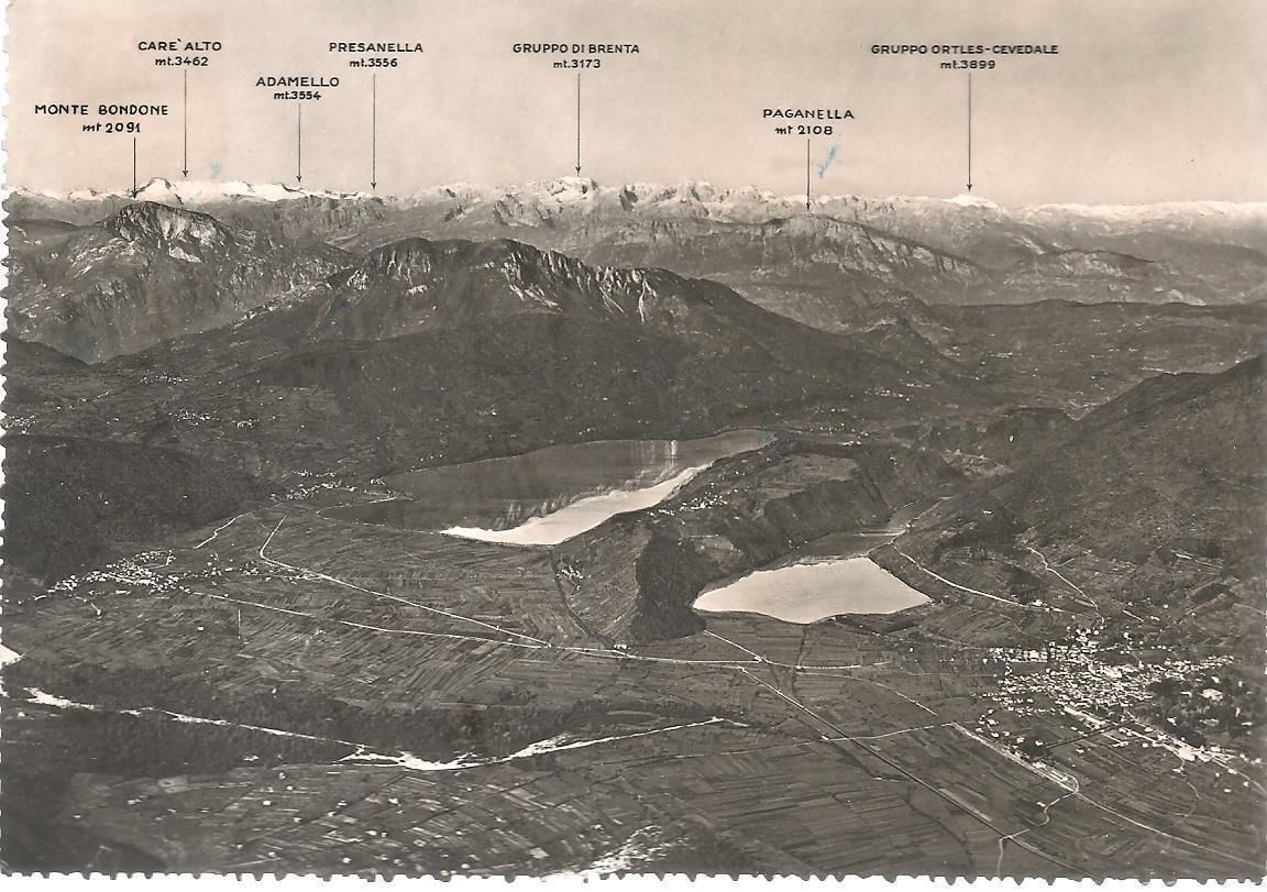 TRENTO - PANORAMA DEL PIZZO DI LEVICO CON I LAGHI DI CALDONA