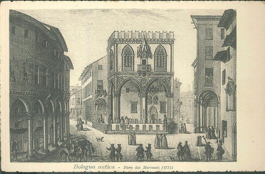BOLOGNA ANTICA - FORO DEI MERCANTI - DISEGNATA - NV