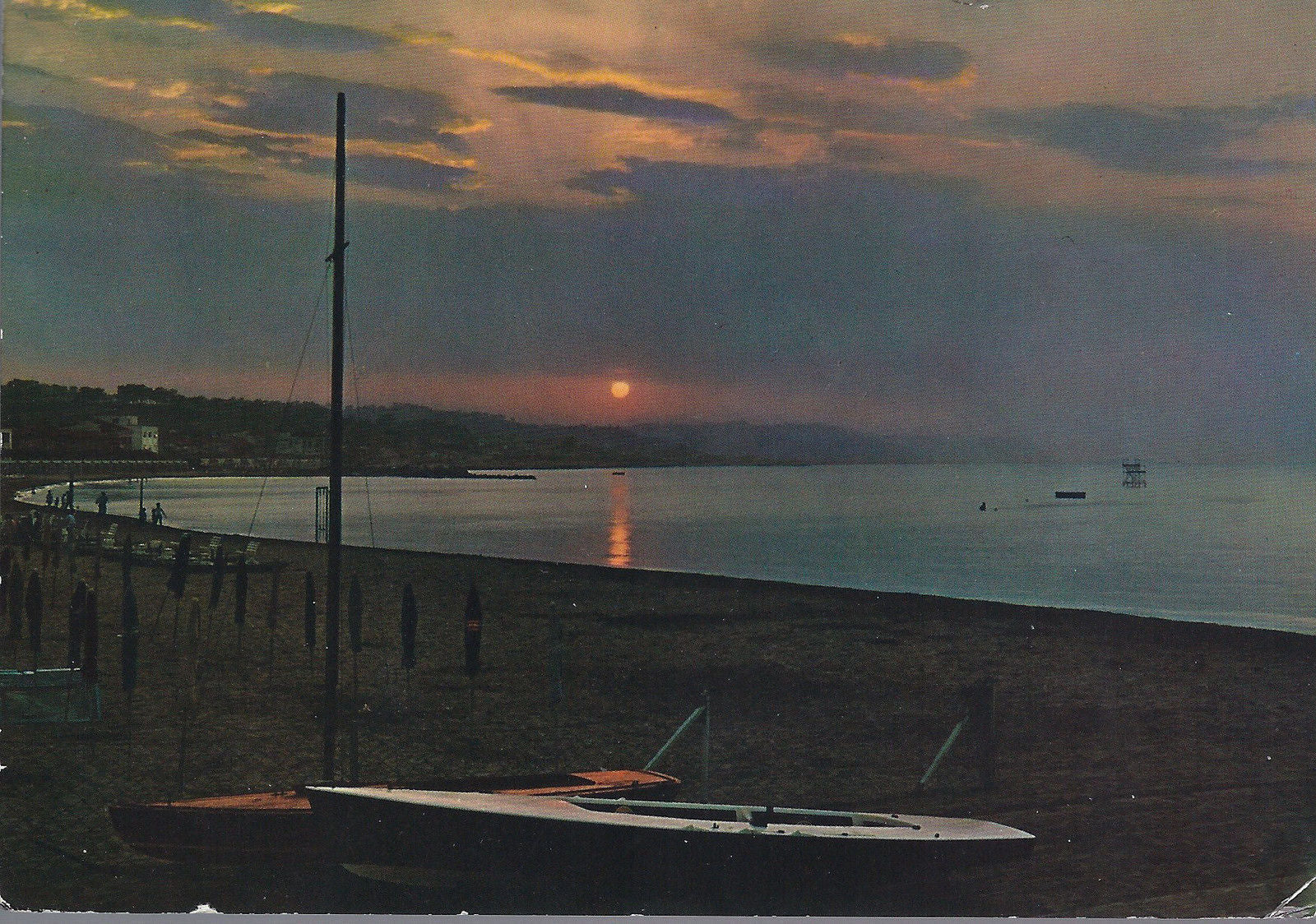 FANO - LA SPIAGGIA - TRAMONTO -V1970