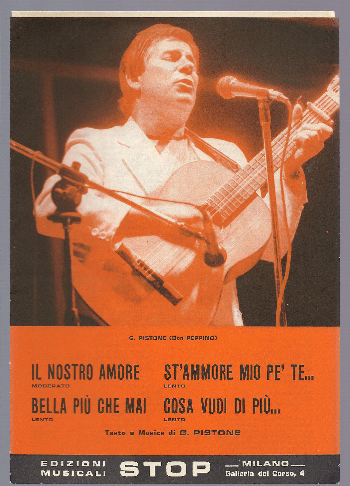 IL NOSTRO AMORE e altri 3 brani di G. PISTONE (Don PEPPINO) # SPARTITO