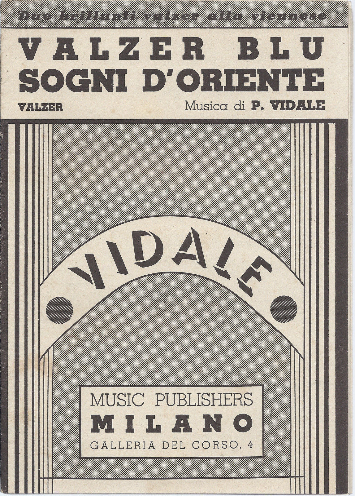 VALZER BLU - SOGNI D'ORIENTE  P. Vidale # SPARTITO - valzer