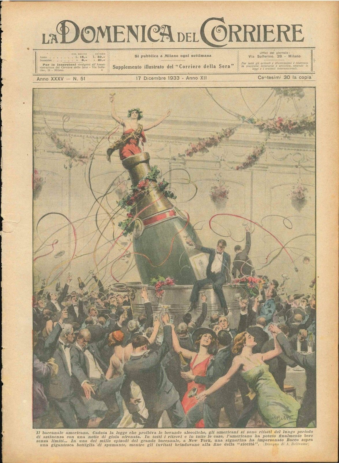 DOMENICA DEL CORRIERE N 51 - 17 DICEMBRE 1933