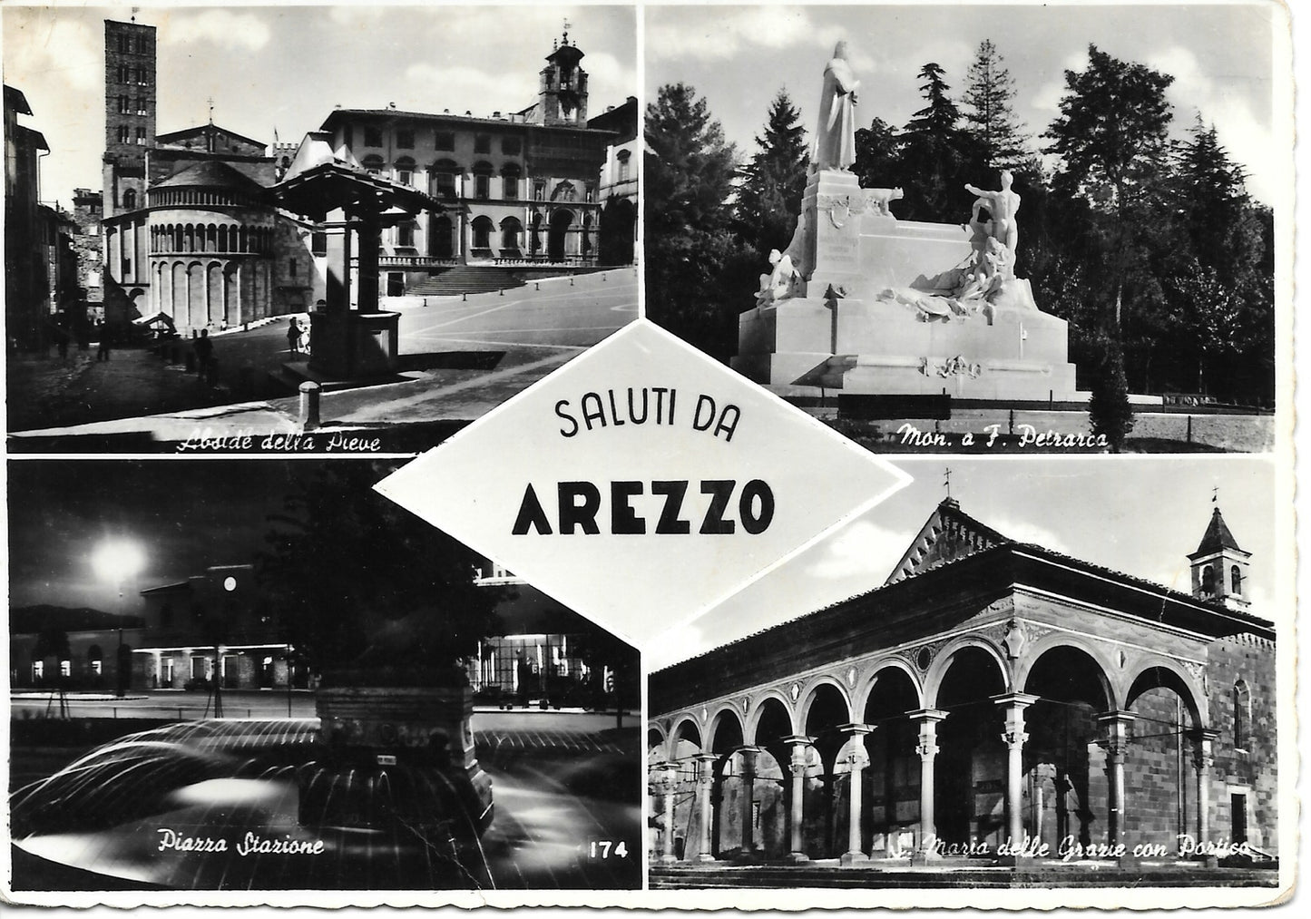 SALUTI DA AREZZO - 4 IMMAGINI - V1955