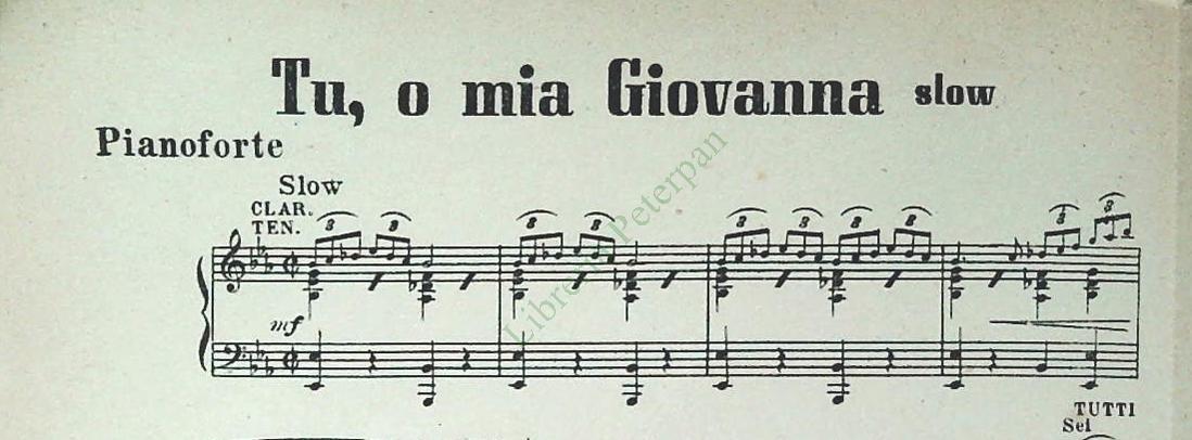 TU O MIA GIOVANNA.slow - IO TI CANTO. moderato swing - SPARTITO-SHEET MUSIC