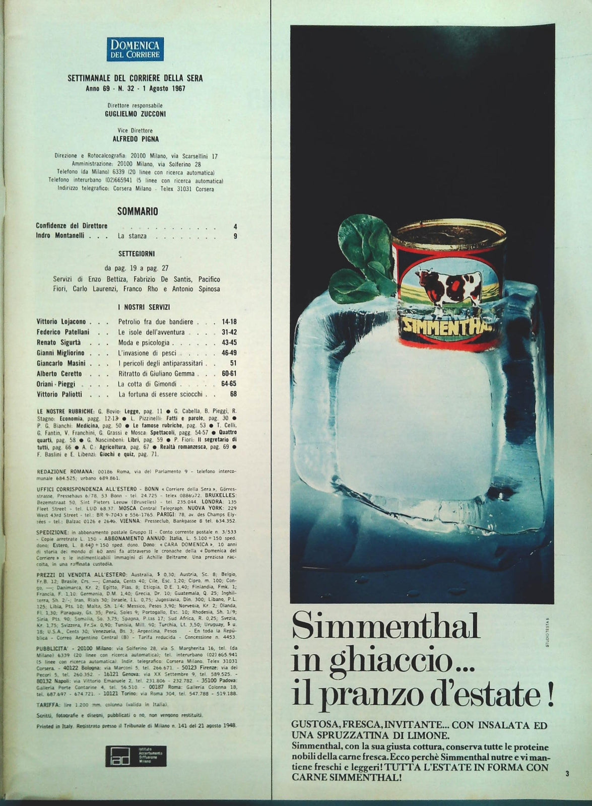 DOMENICA DEL CORRIERE 1 AGOSTO 1967 - DELITTO CUCCIRELLI