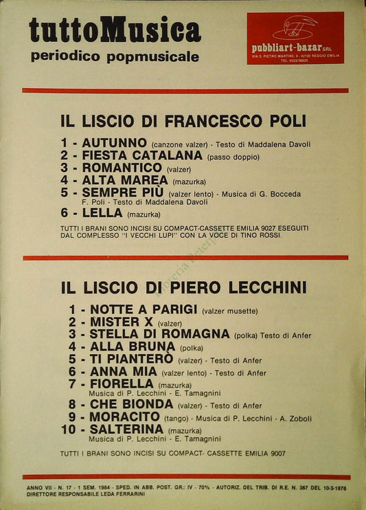 IL LISCIO DI FRANCESCO POLI - IL LISCIO DI PIERO LECCHINI - SPARTITO-SHEET MUSIC
