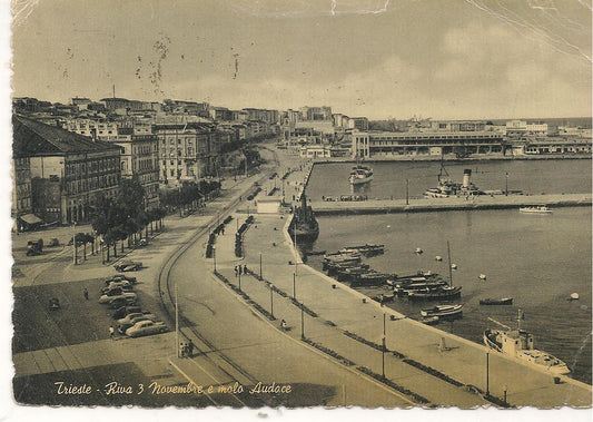TRIESTE - RIVA 3 NOVEMBRE E MOLO AUDACE - V1957