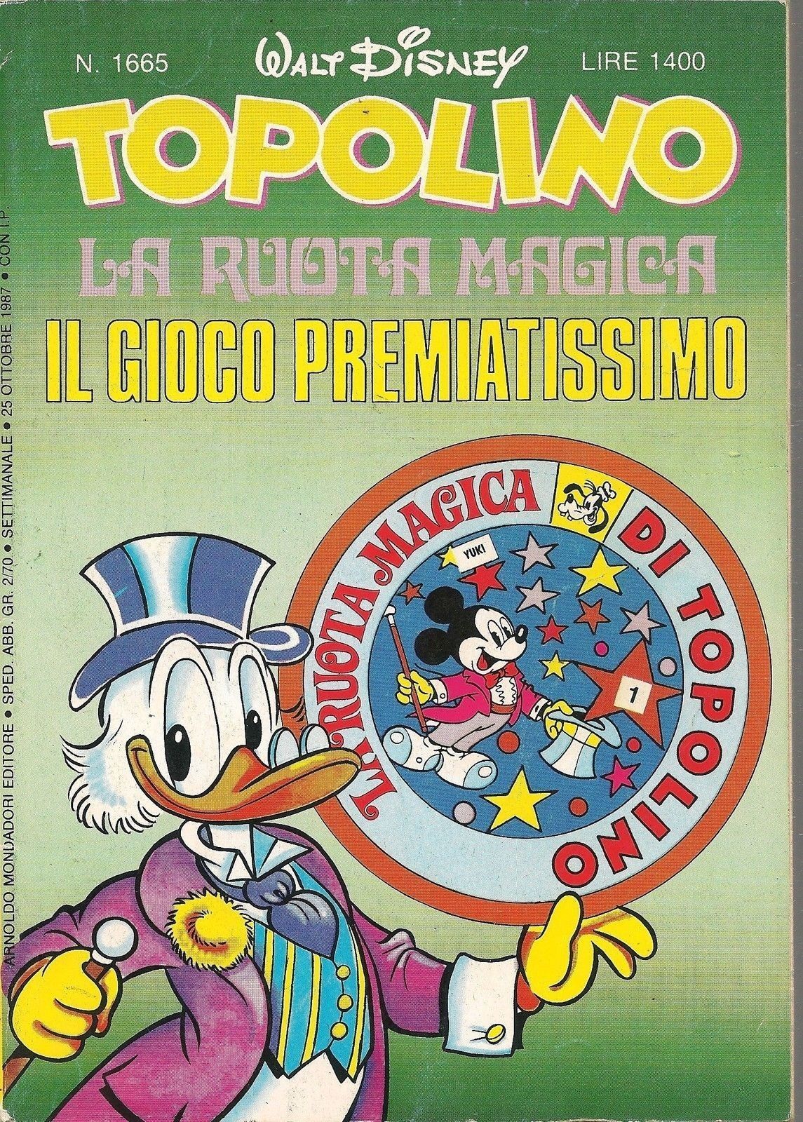 TOPOLINO N° 1665 - 25 OTTOBRE 1987