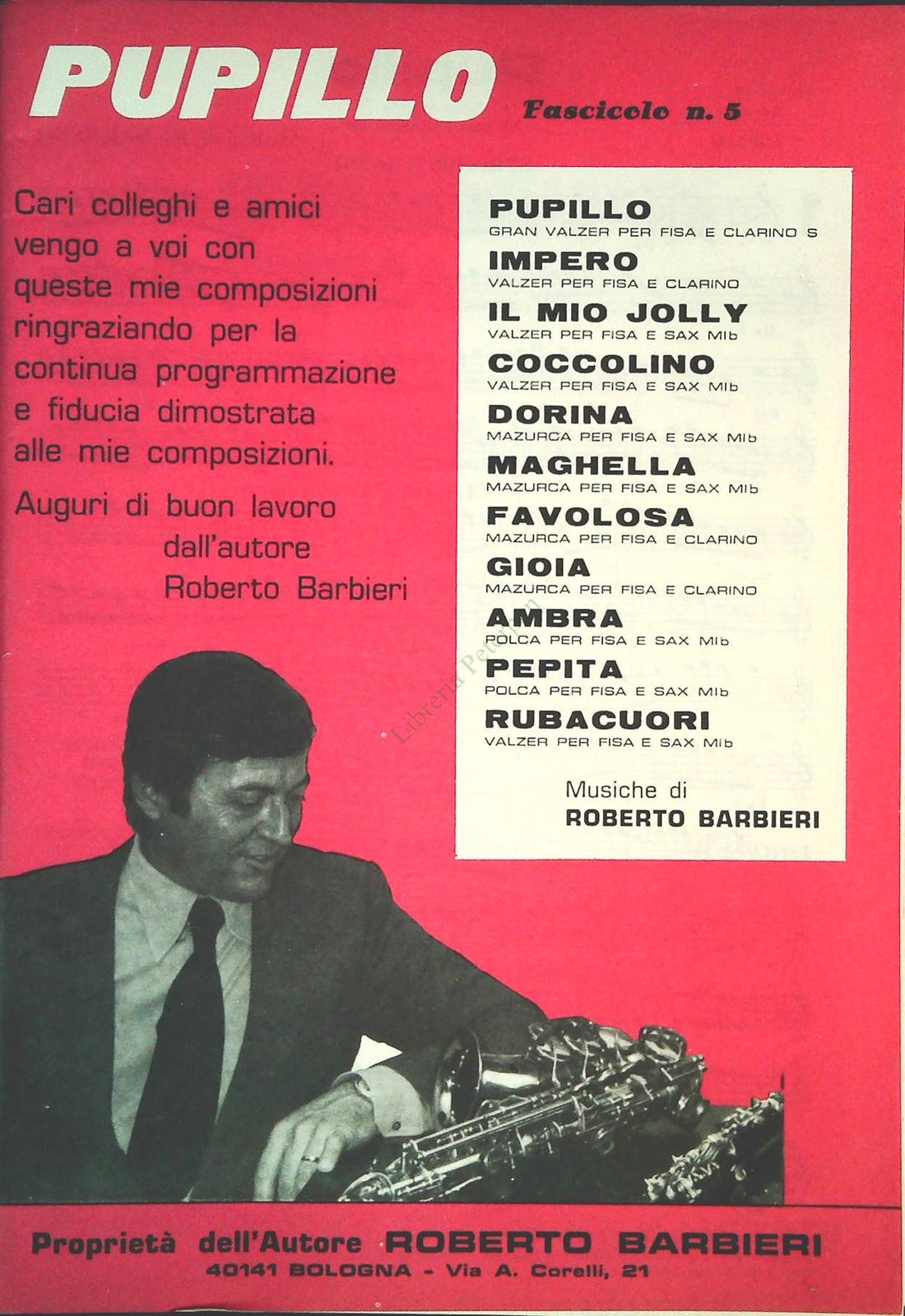 ROBERTO BARBIERI 11 BRANI - SPARTITO-SHEET MUSIC