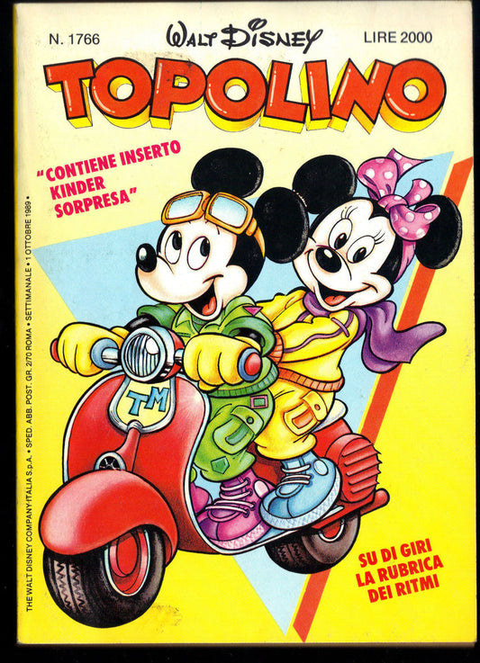 TOPOLINO N° 1766 - 1° OTTOBRE 1989