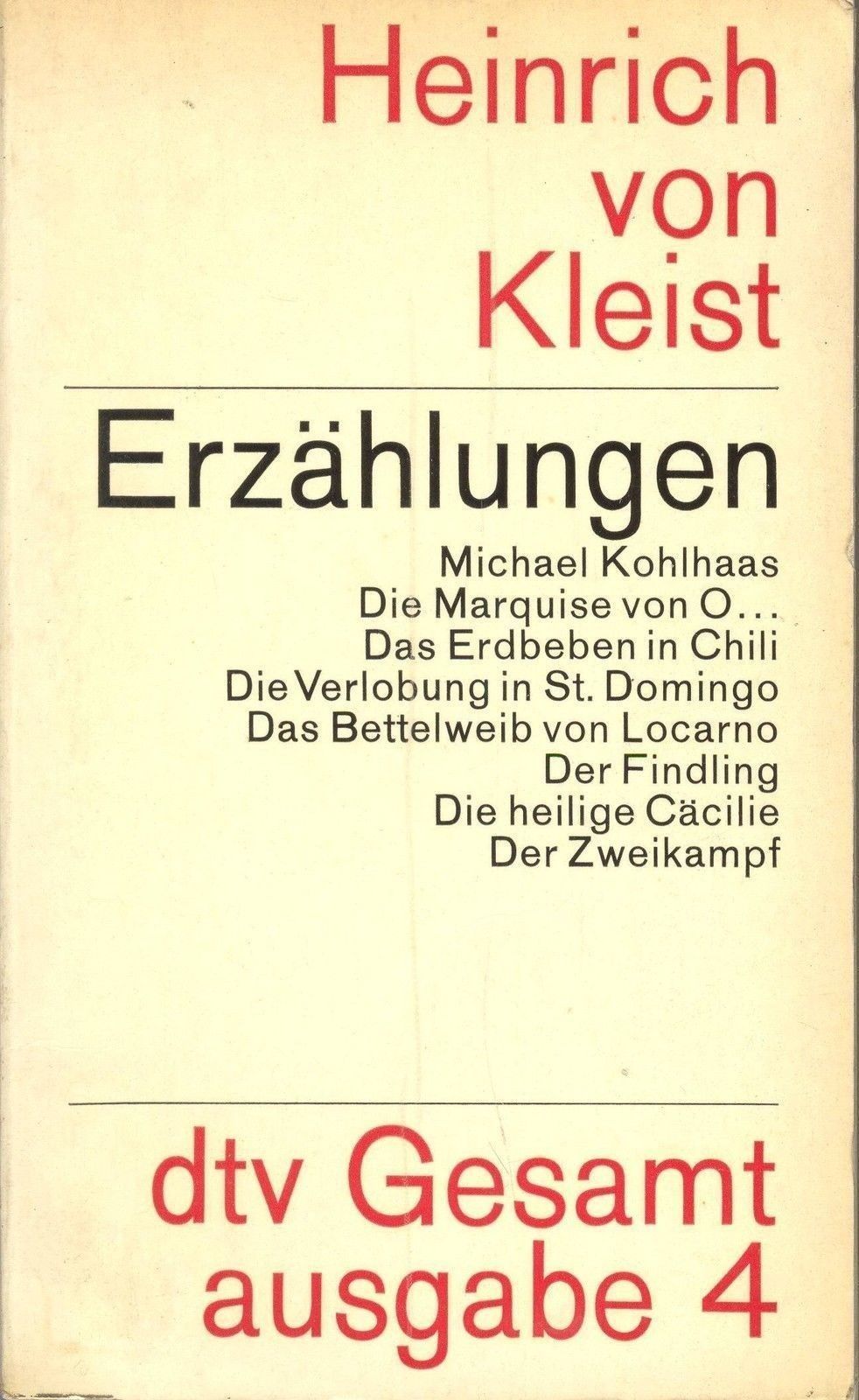 ERZAHLUNGEN - HEINRICH VON KLEIST  (GERMAN TEXT)