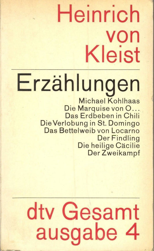 ERZAHLUNGEN - HEINRICH VON KLEIST  (GERMAN TEXT)