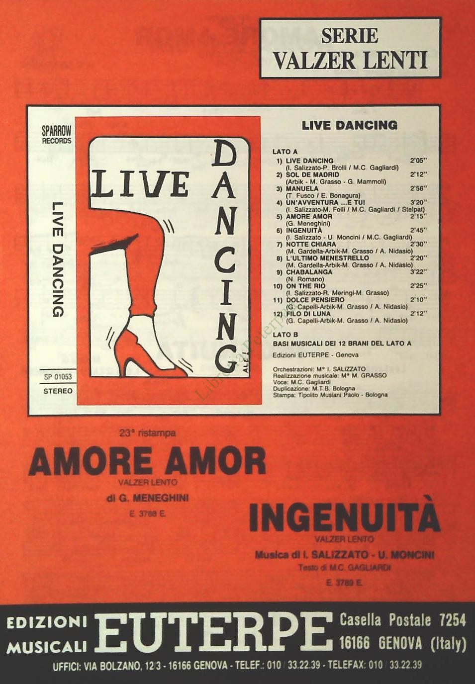 AMOR AMOR.vlazer lento - INGENUITA'.valzer lento - SPARTITO-SHEET MUSIC