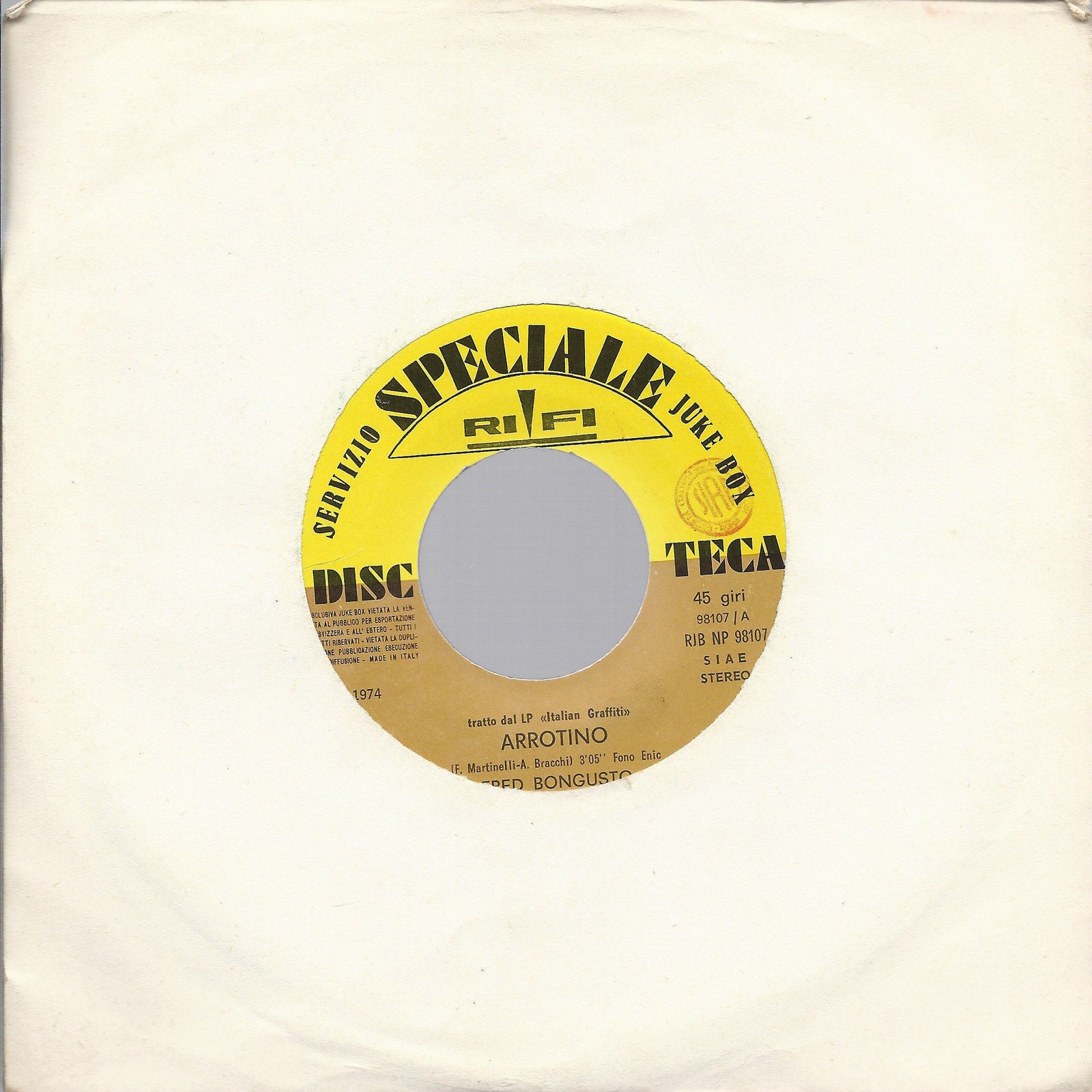 ARROTINO # FRED BONGUSTO = YOU HAVEN'T DONE NOTHIN # STEVIE WONDER - Ed Juke Box