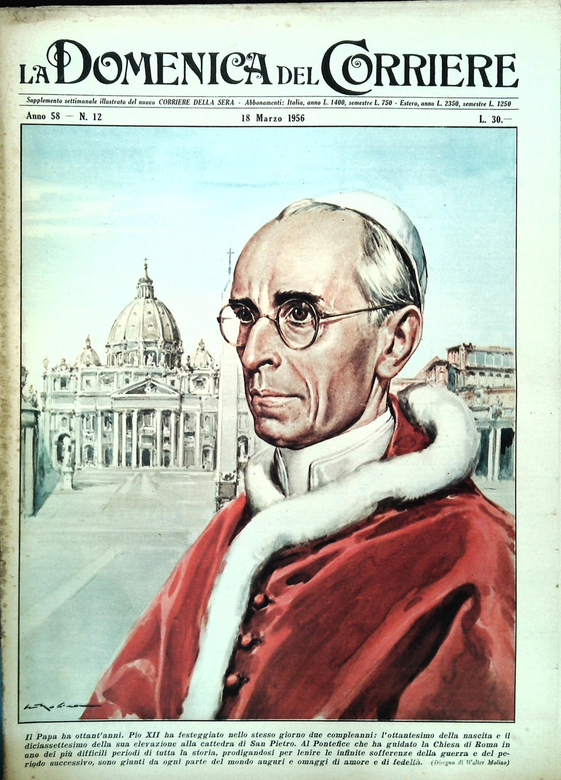 DOMENICA DEL CORRIERE N. 12 - 18 MARZO 1956