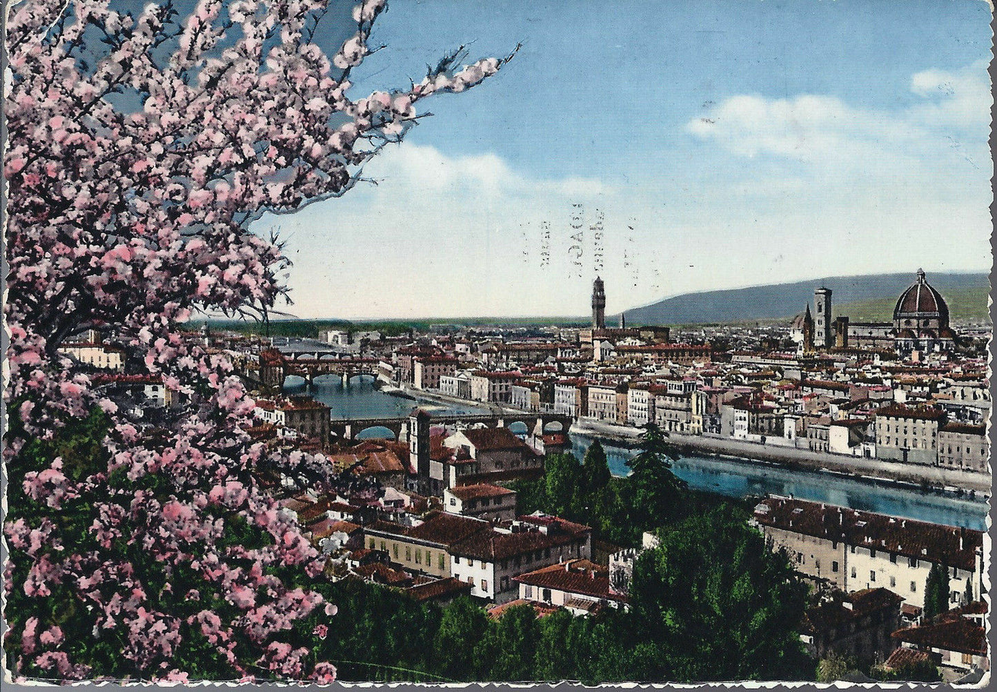 FIRENZE - PANORAMA - V1956 - ACQUERELLATA