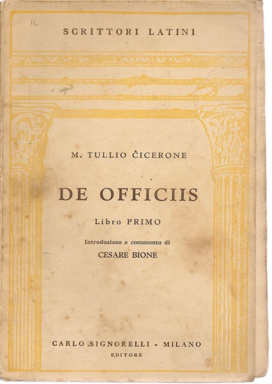 DE OFFCIIS - LIBRO I° - M. TULLIO CICERONE - LATIN TEXT