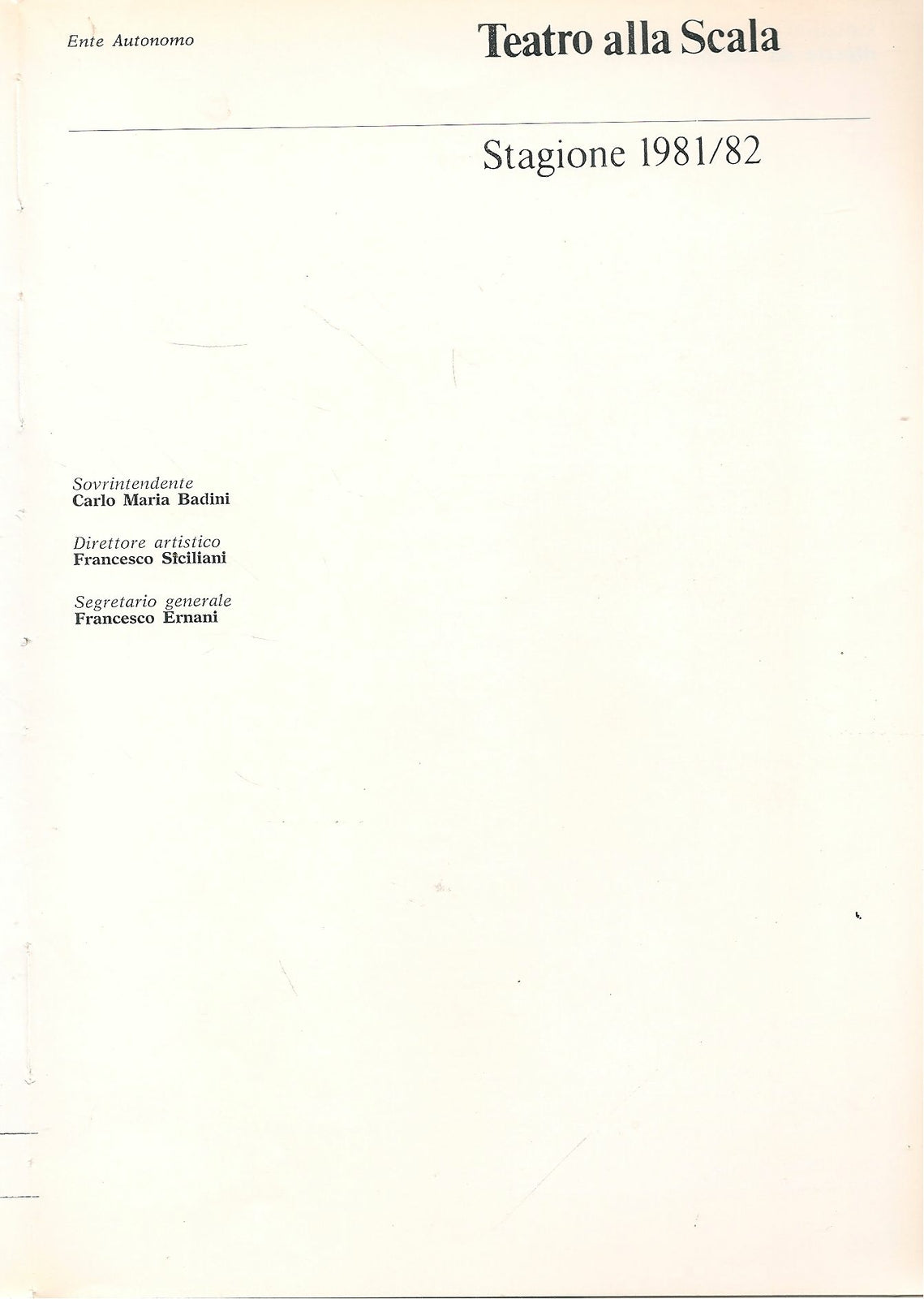 TEATRO ALLA SCALA - STAGIONE 1981-82  LOHENGRIN