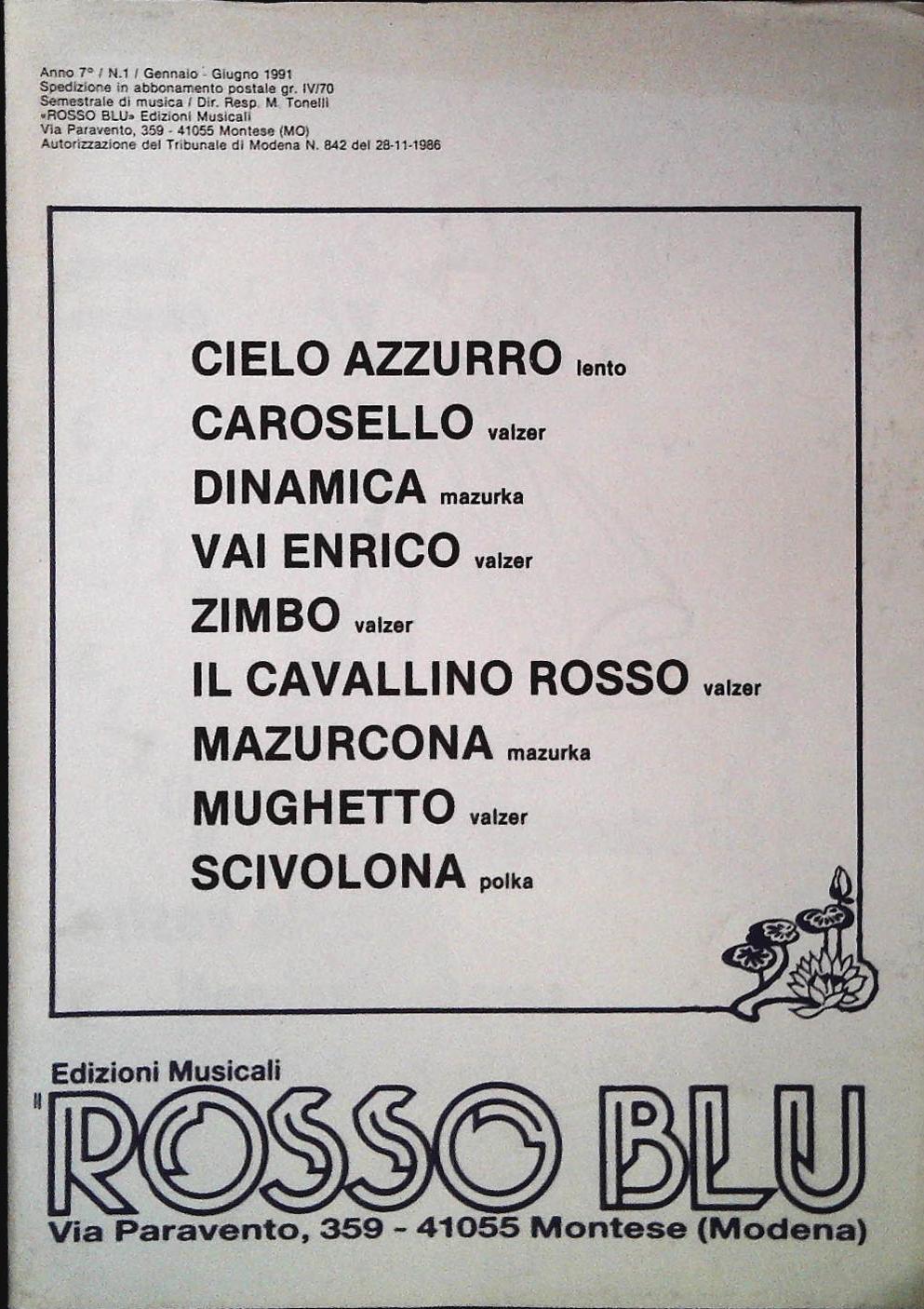 LISCIO - RACCOLTA NOVE BRANI - SPARTITO-SHEET MUSIC