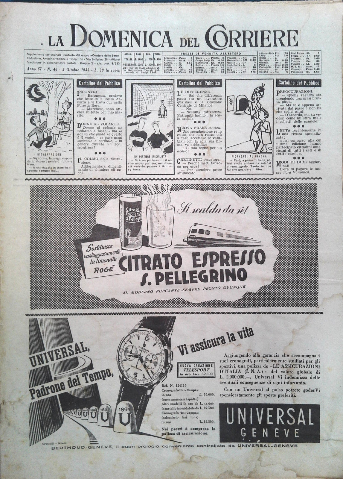 DOMENICA DEL CORRIERE N. 40 - 2 OTTOBRE 1955