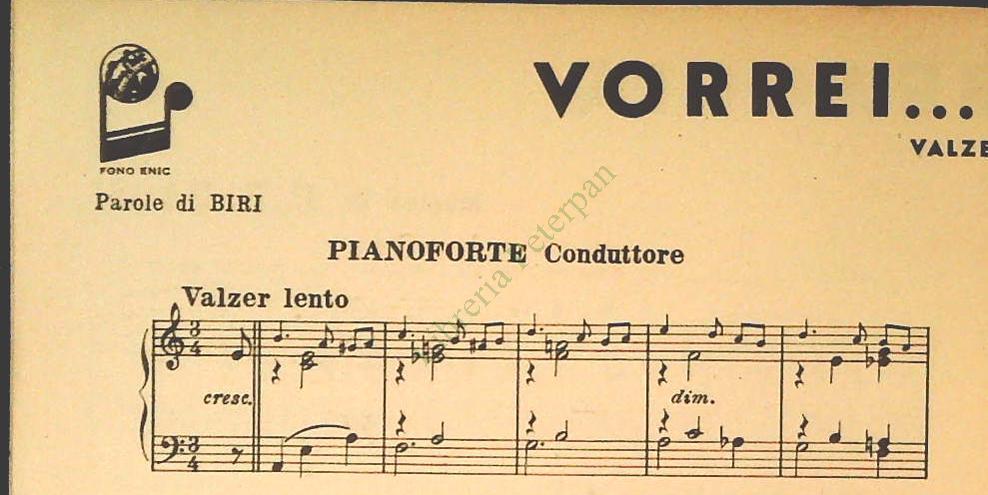 PERFIDE BRACCIA.valzer - VORREI.valzer - SPARTITO-SHEET MUSIC