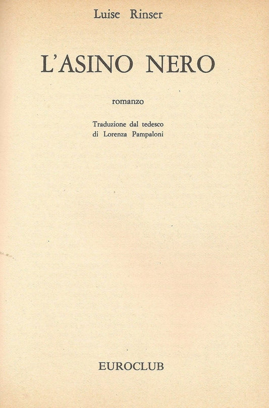 L'ASINO NERO - LUISE RINSERT