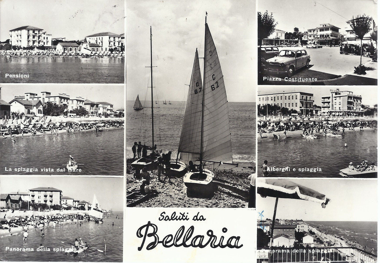BELLARIA - SALUTI - 7 VEDUTINE - V 1962 - FG