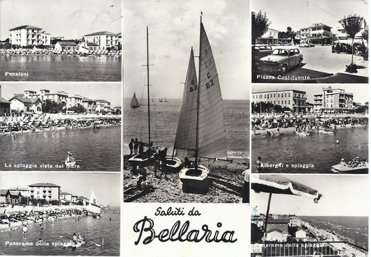 BELLARIA - SALUTI - 7 VEDUTINE - V 1962 - FG