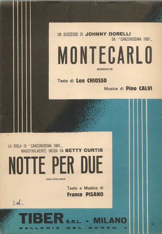 MONTECARLO - NOTTE PER DUE - SPARTITO-SHEET MUSIC