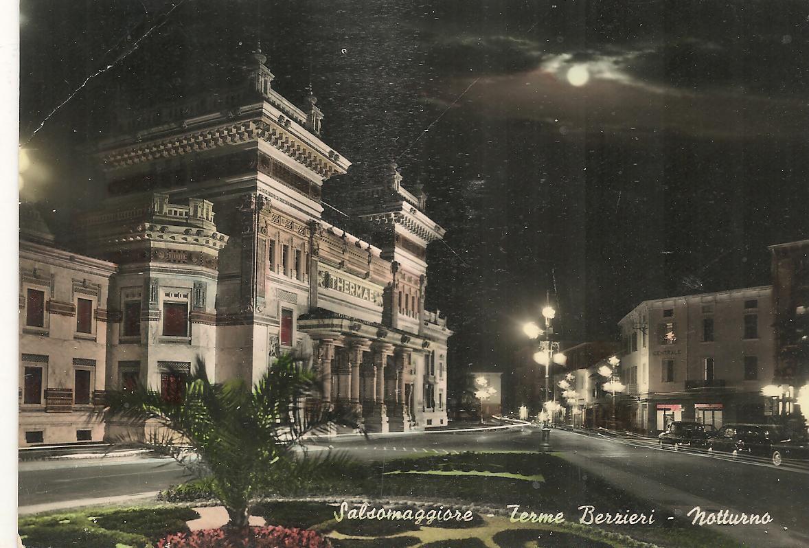 SALSOMAGGIORE - TERME BERZIERI NOTTURNO - V1957 - ACQUARELLATA