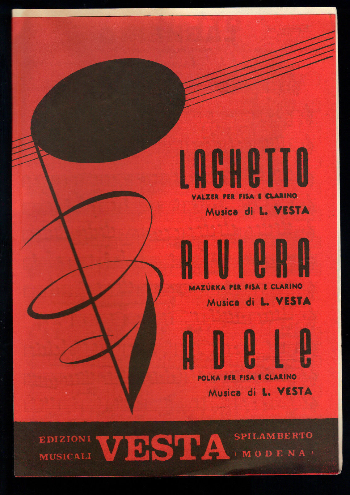 LAGHETTO - RIVIERA - ADELE # L. VESTA # SPARTITO - Fisarmonica, Clarino in SIb