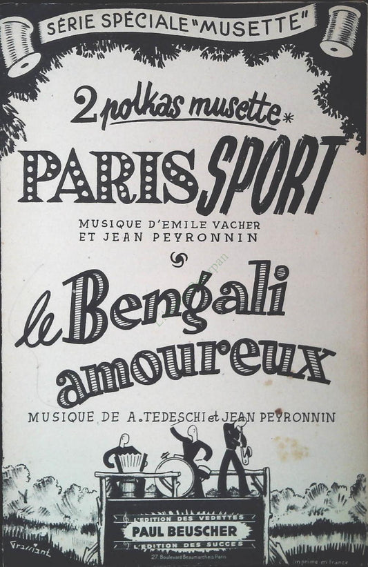 PARIS SPORTLE BENGALI AMOUREAUX - SPARTITO-SHEET MUSIC