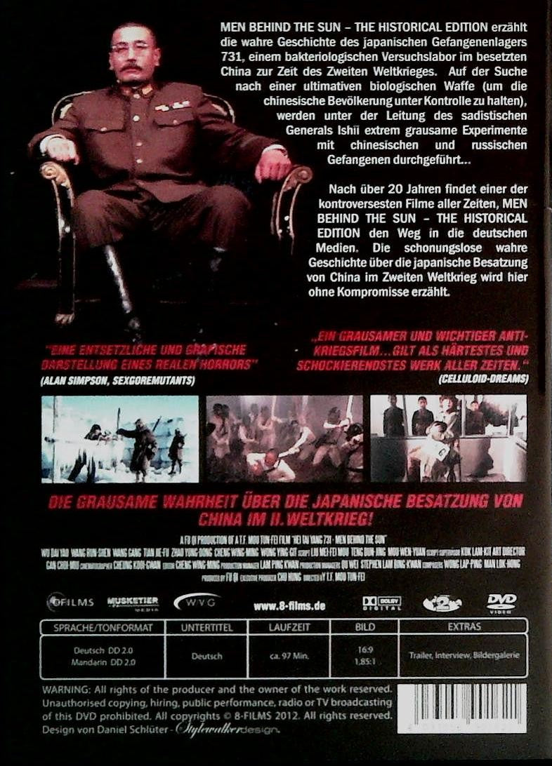 MEN BEHIND THE SUN. UNIT 731 - DVD - GERMAN LANGUAGE