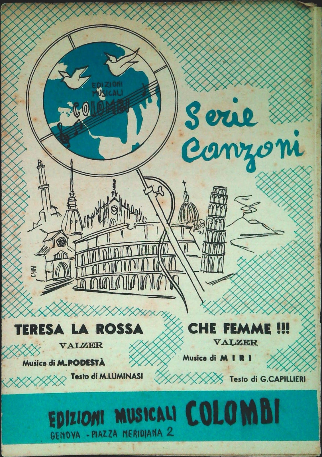 TERESA LA ROSSA. valzer - CHE FEMME. valzer- SPartito-SHEET MUSIC