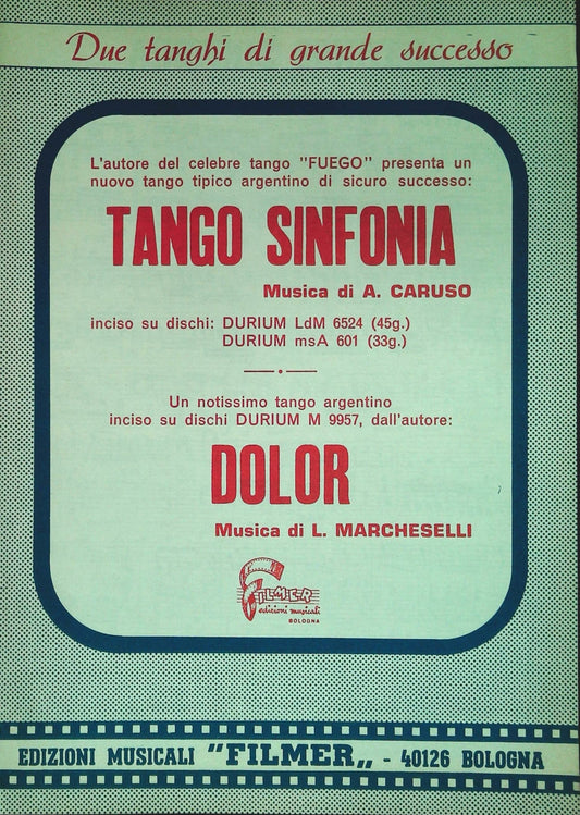 TANGO SINFONIA - DOLOR - SPARTTO-SHEET MUSIC